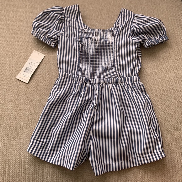 NWT Habitual kids striped bow front romper size 4-5 - Picture 5 of 7